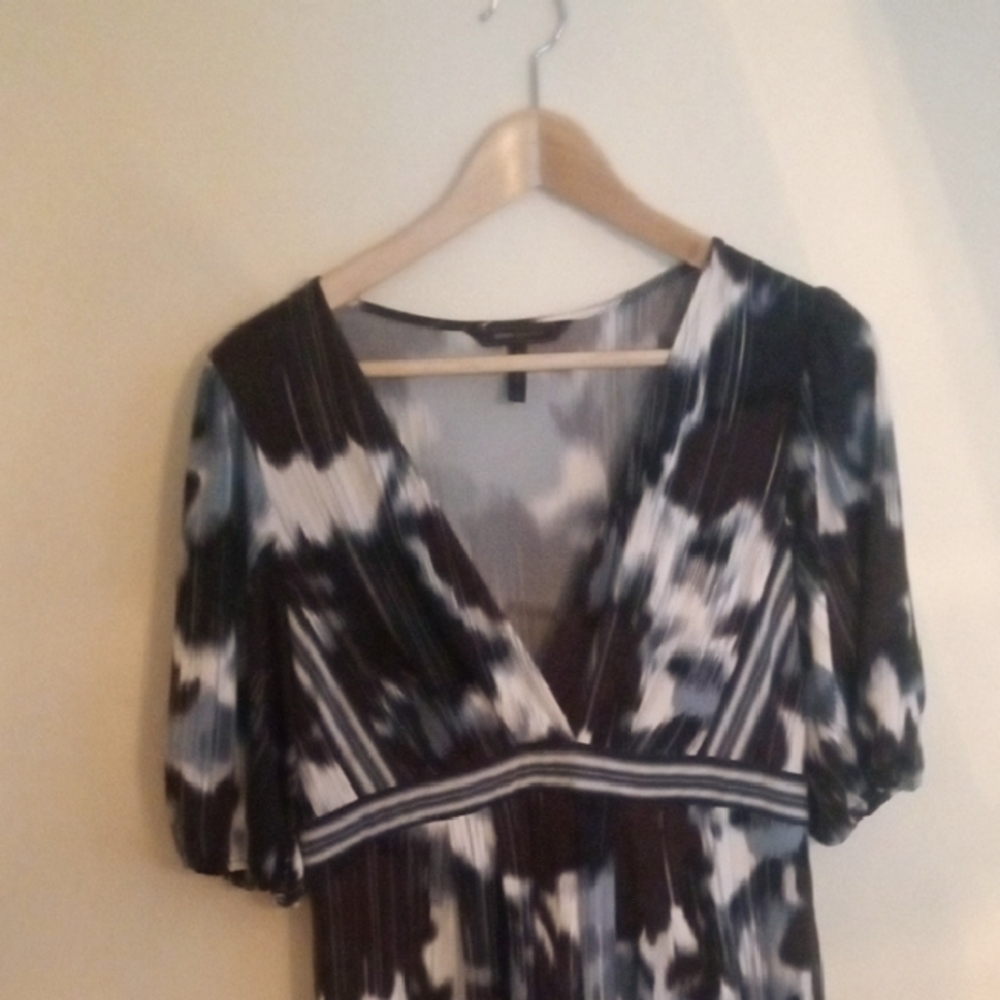 BCBGMaxAzria Black, brown, blue and White Dress Size M